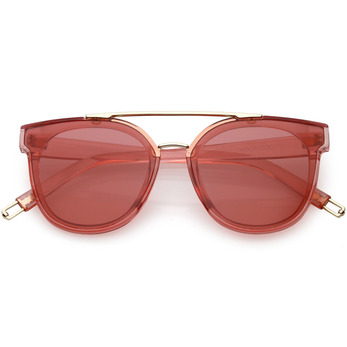 Translucent Metal Crossbar Color Tinted Square Lens C636