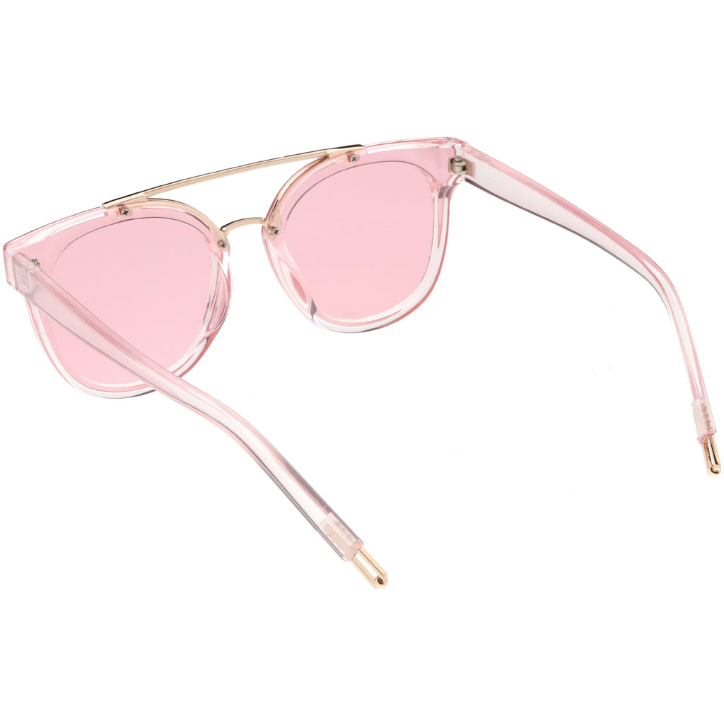 Translucent Metal Crossbar Color Tinted Square Lens C636