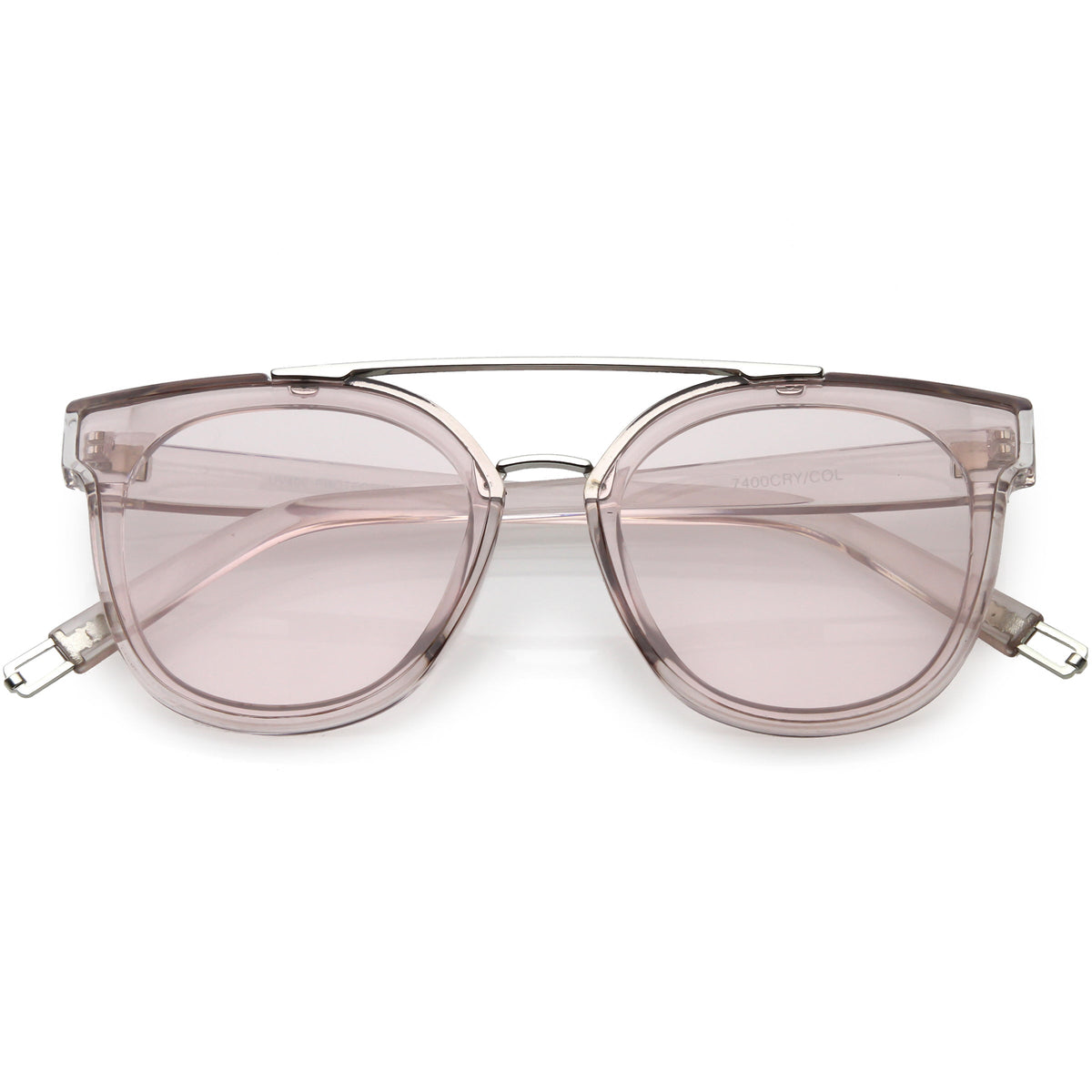 Translucent Metal Crossbar Color Tinted Square Lens C636
