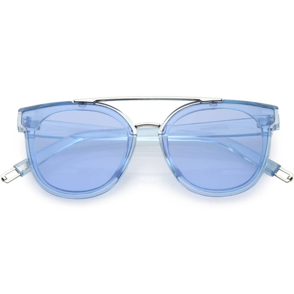 Translucent Metal Crossbar Color Tinted Square Lens C636