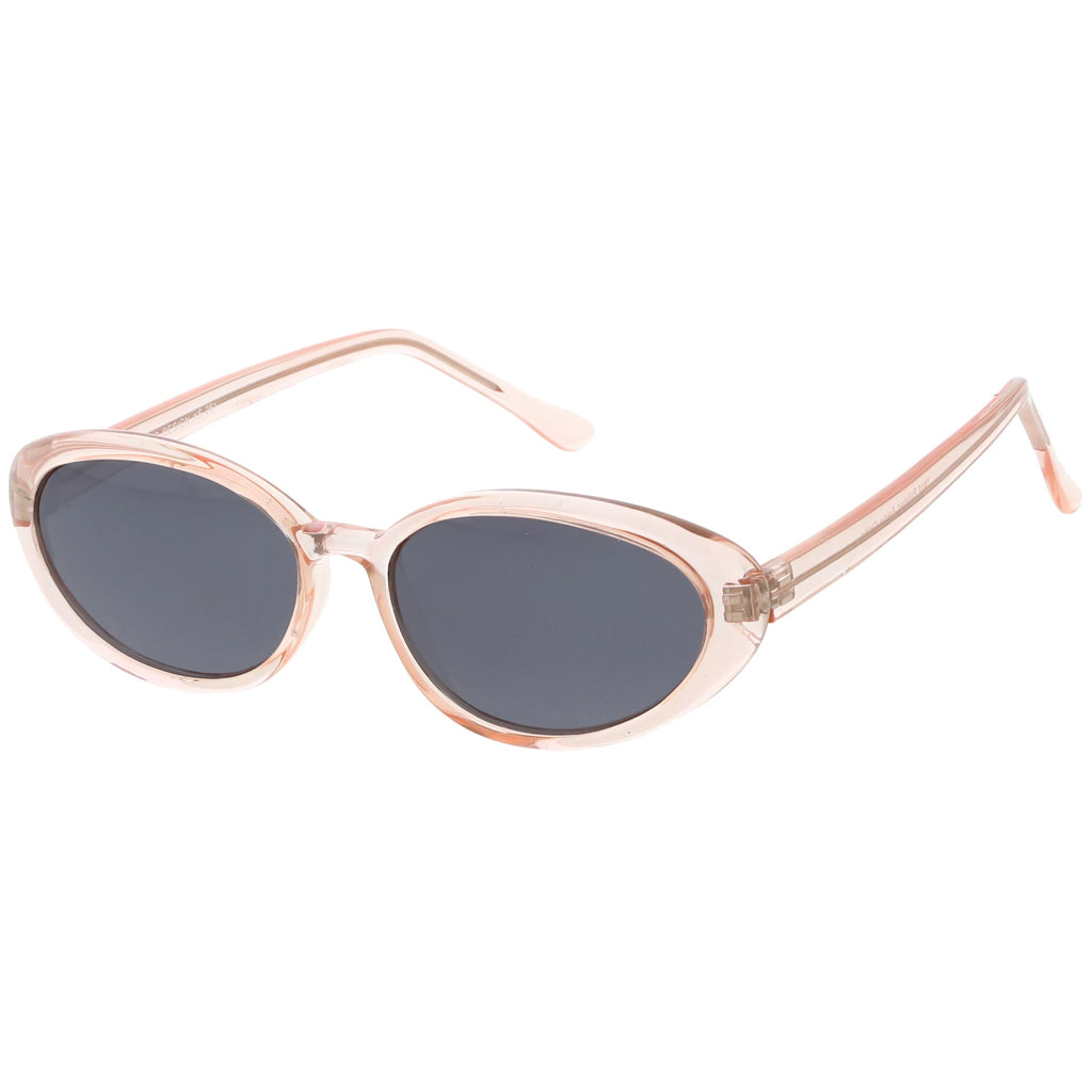 Small True Retro Oval Clout Transparent Frame Sunglasses C644