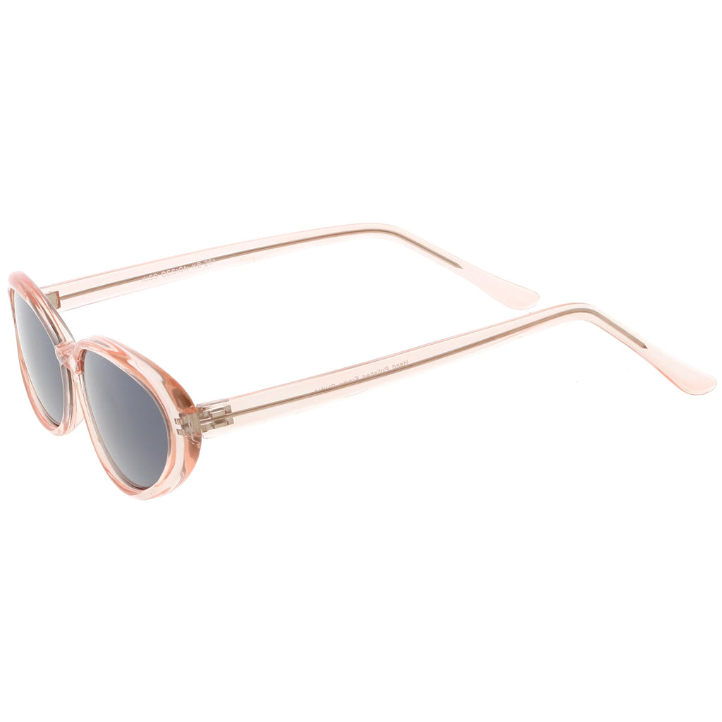 Small True Retro Oval Clout Transparent Frame Sunglasses C644