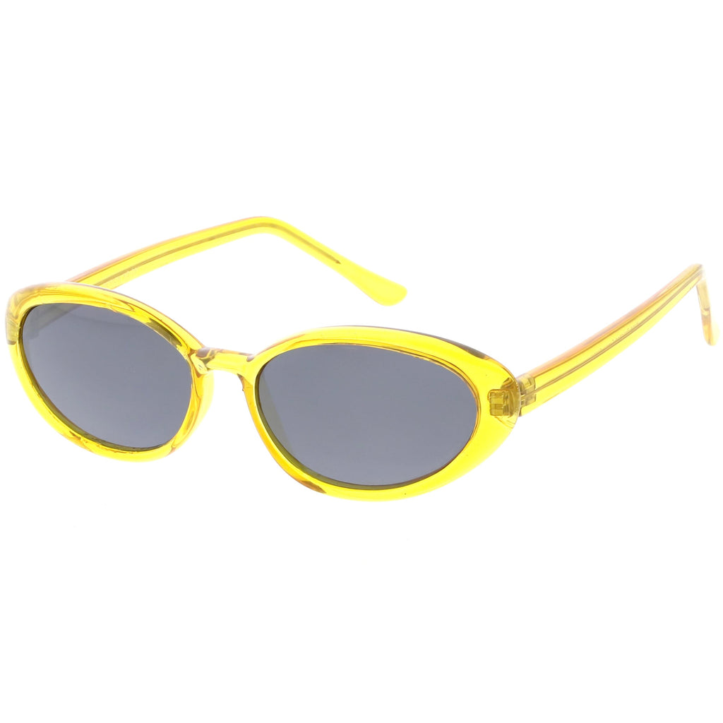 Small True Retro Oval Clout Transparent Frame Sunglasses C644