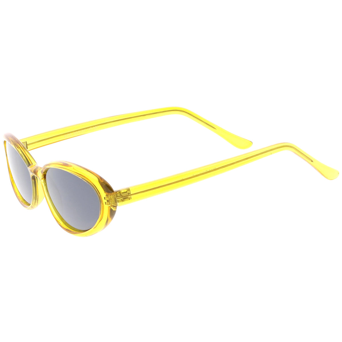 Small True Retro Oval Clout Transparent Frame Sunglasses C644