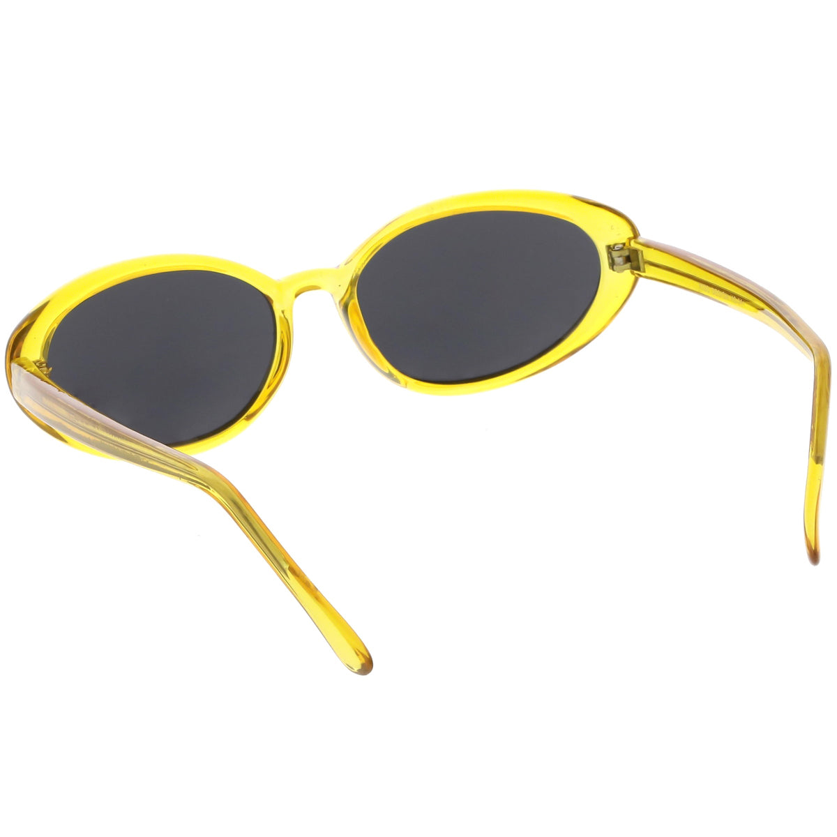 Small True Retro Oval Clout Transparent Frame Sunglasses C644