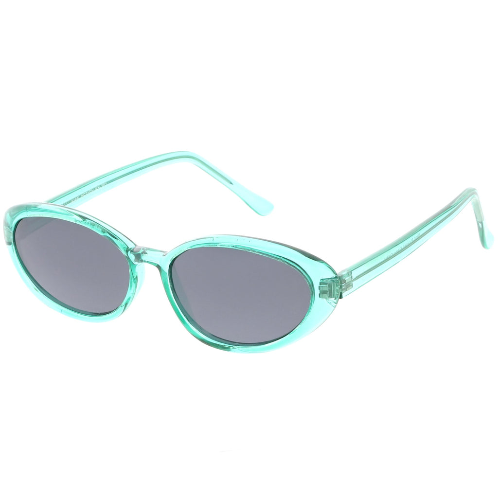 Small True Retro Oval Clout Transparent Frame Sunglasses C644