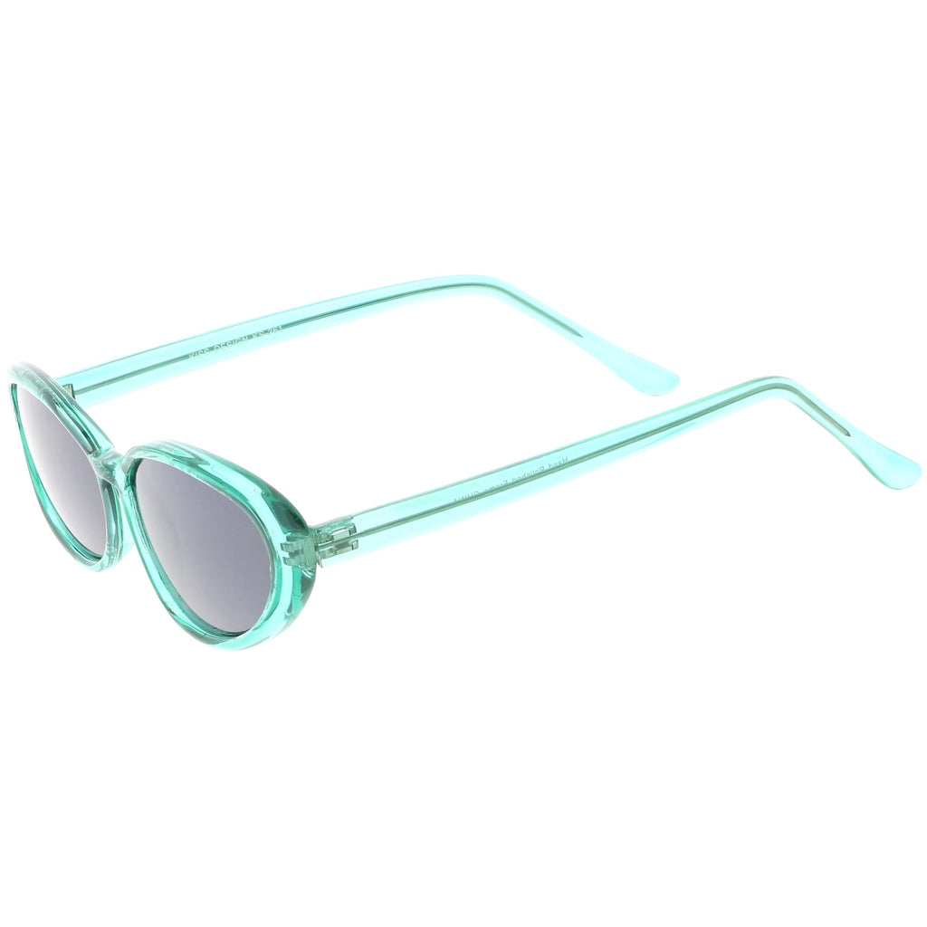 Small True Retro Oval Clout Transparent Frame Sunglasses C644