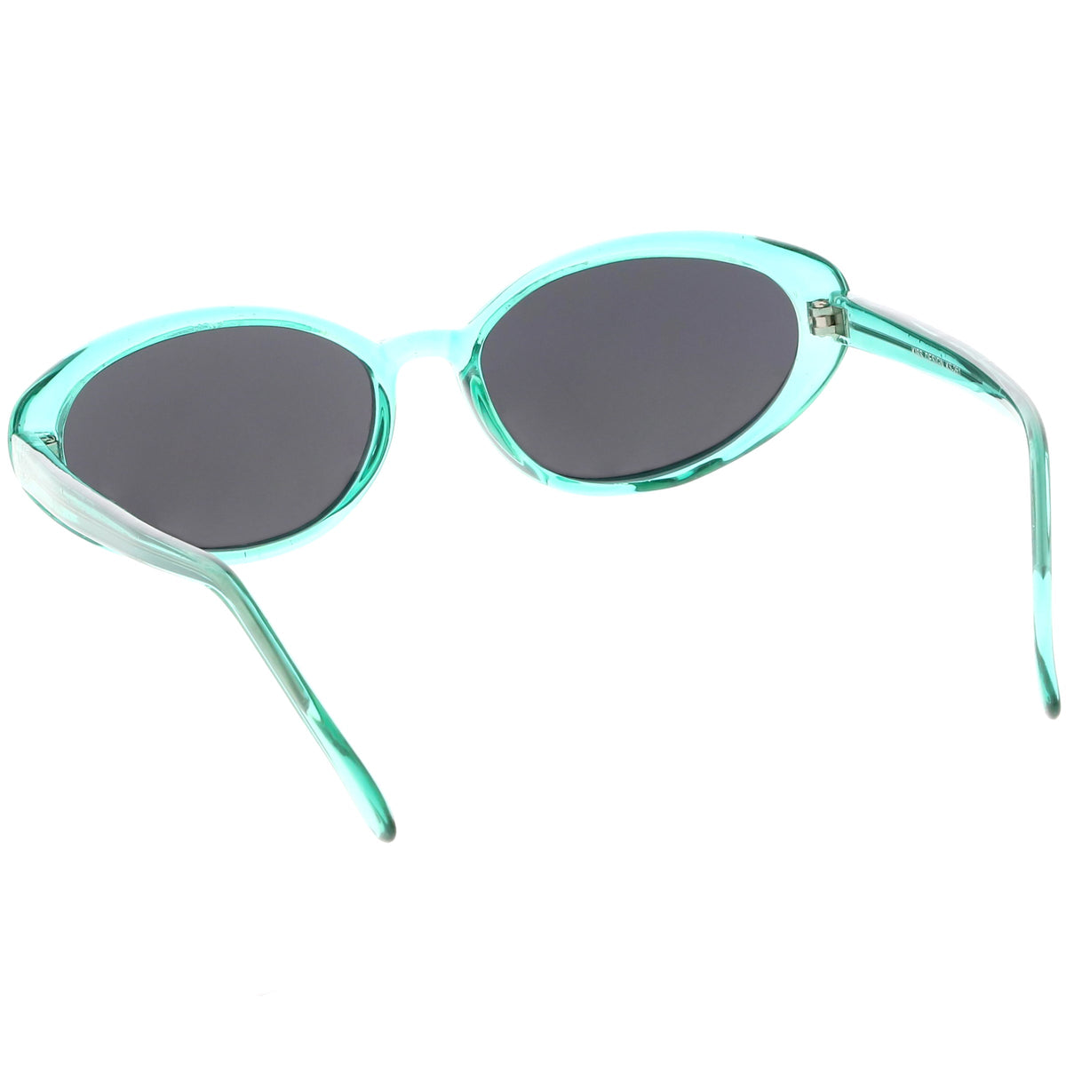 Small True Retro Oval Clout Transparent Frame Sunglasses C644