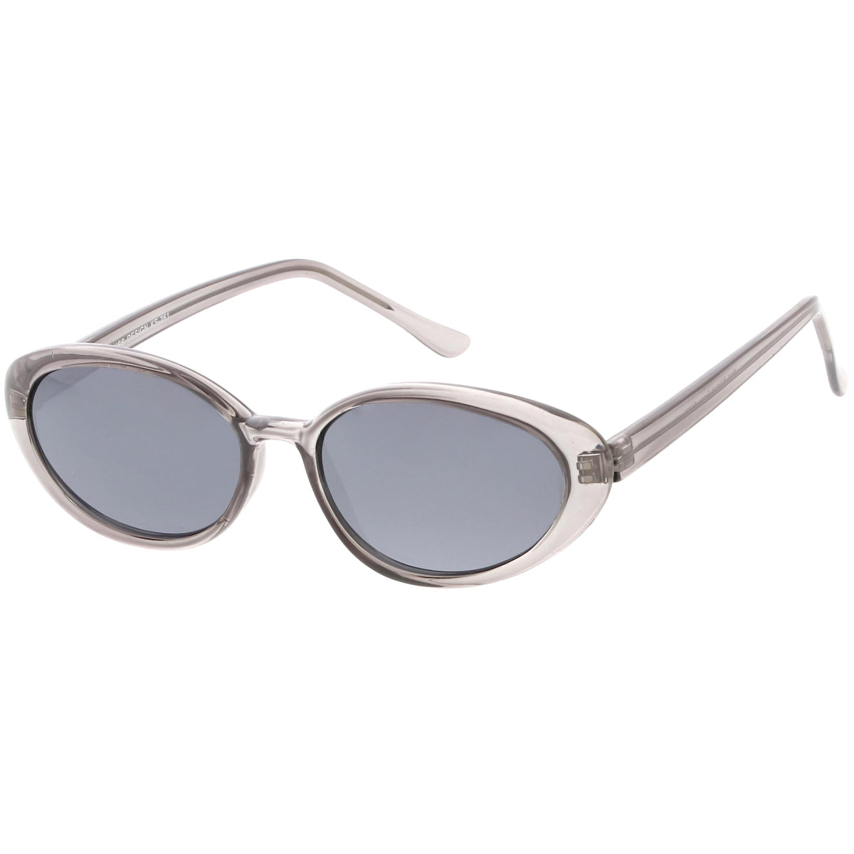 Small True Retro Oval Clout Transparent Frame Sunglasses C644