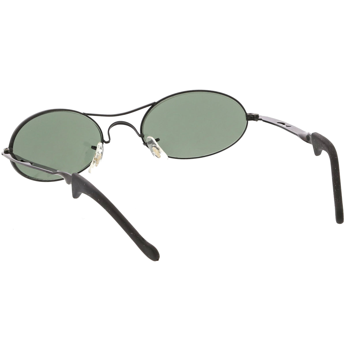 Small True Vintage 1990's Oval Metal Double Bridge Sunglasses C651