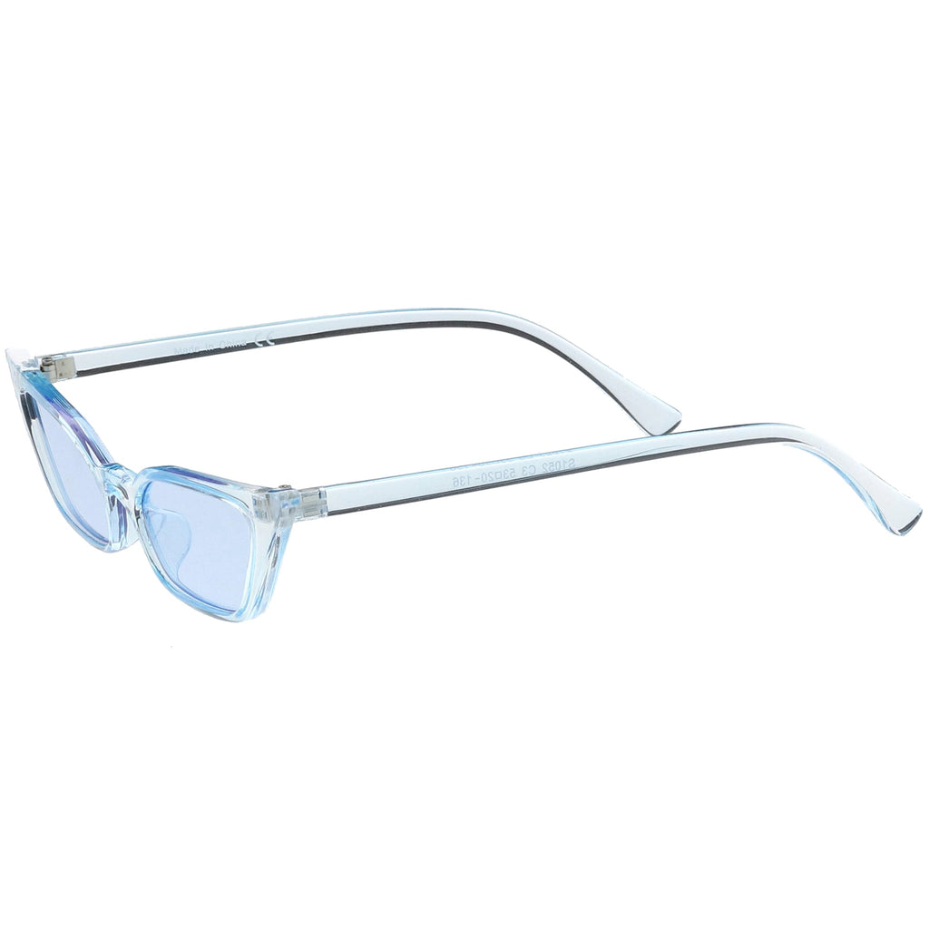 Retro Women's Translucent Thin Cat Eye Color Tone Sunglasses C663