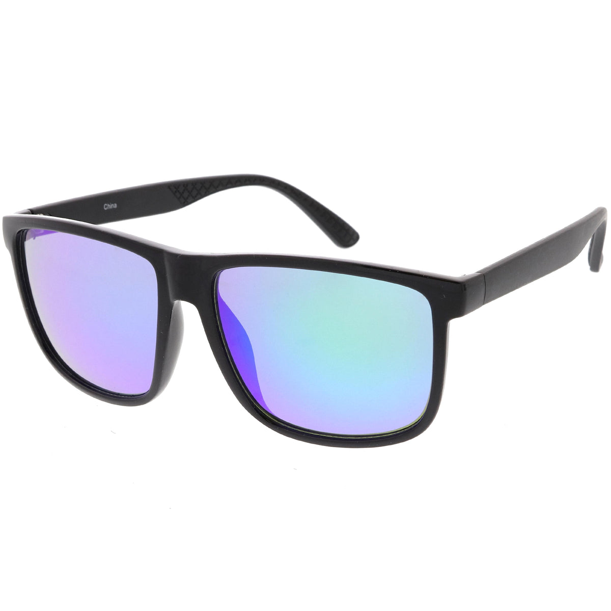 Men's Oversize Horned Rim Mirrored Lens Aviator Sunglasses C689