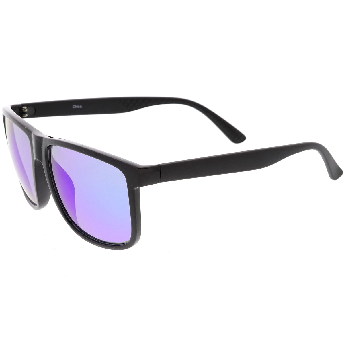 Men's Oversize Horned Rim Mirrored Lens Aviator Sunglasses C689