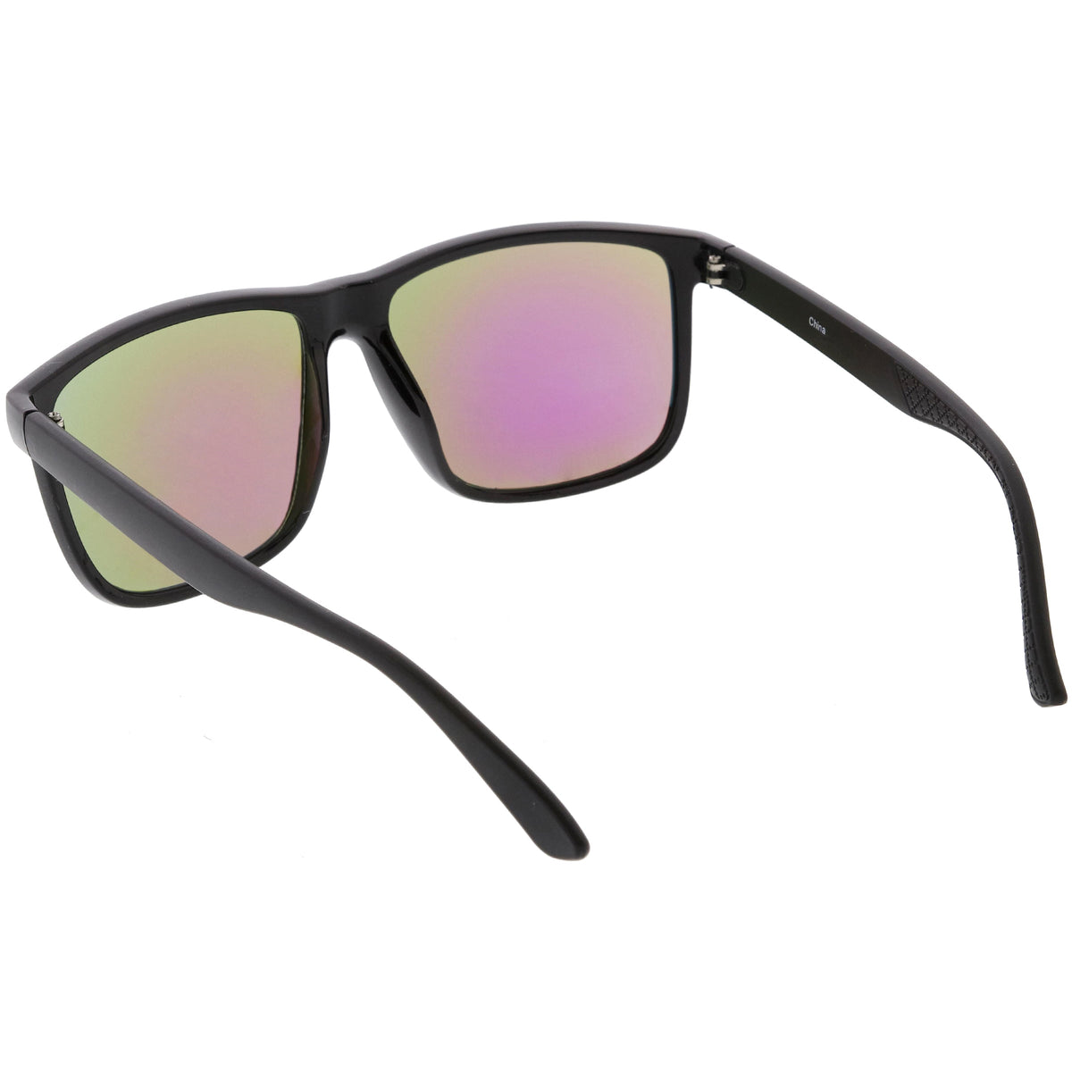 Men's Oversize Horned Rim Mirrored Lens Aviator Sunglasses C689