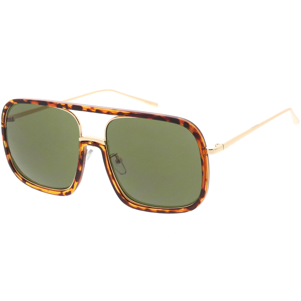 Oversize Luxury Women's Square Mirrored Lens Sunglasses C696