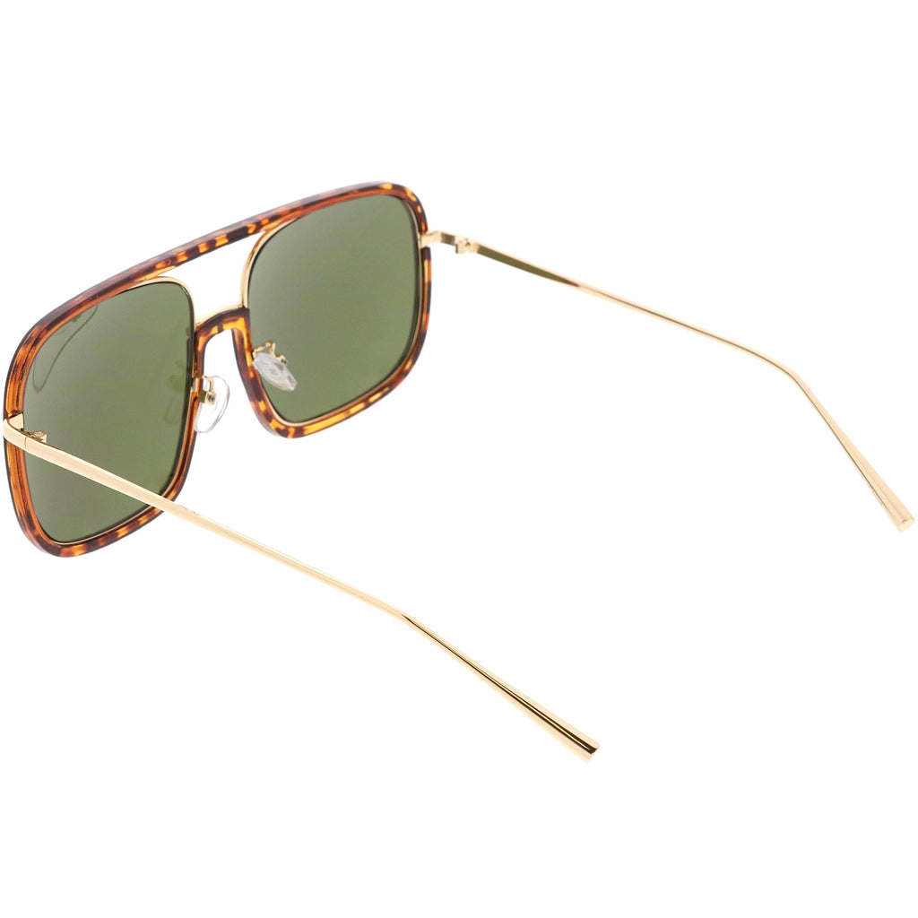 Oversize Luxury Women's Square Mirrored Lens Sunglasses C696