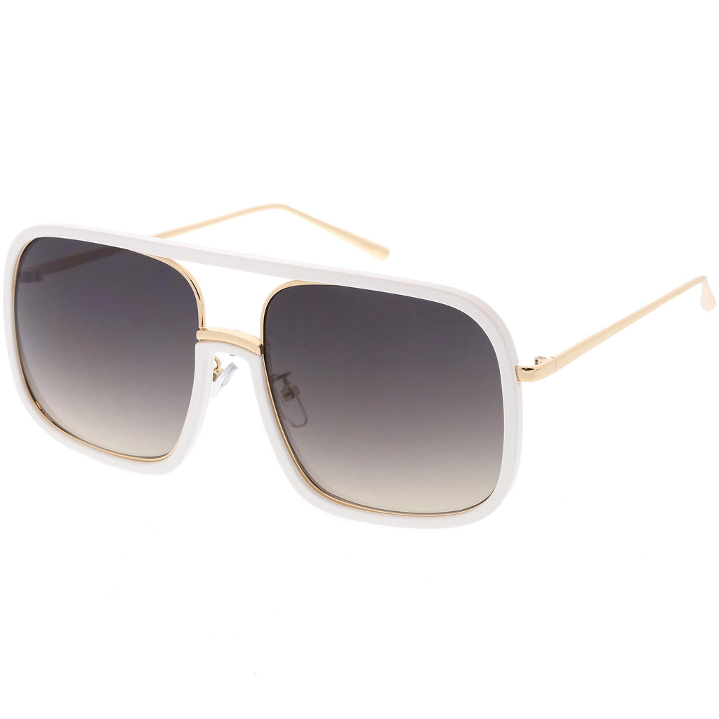 Oversize Luxury Women's Square Mirrored Lens Sunglasses C696