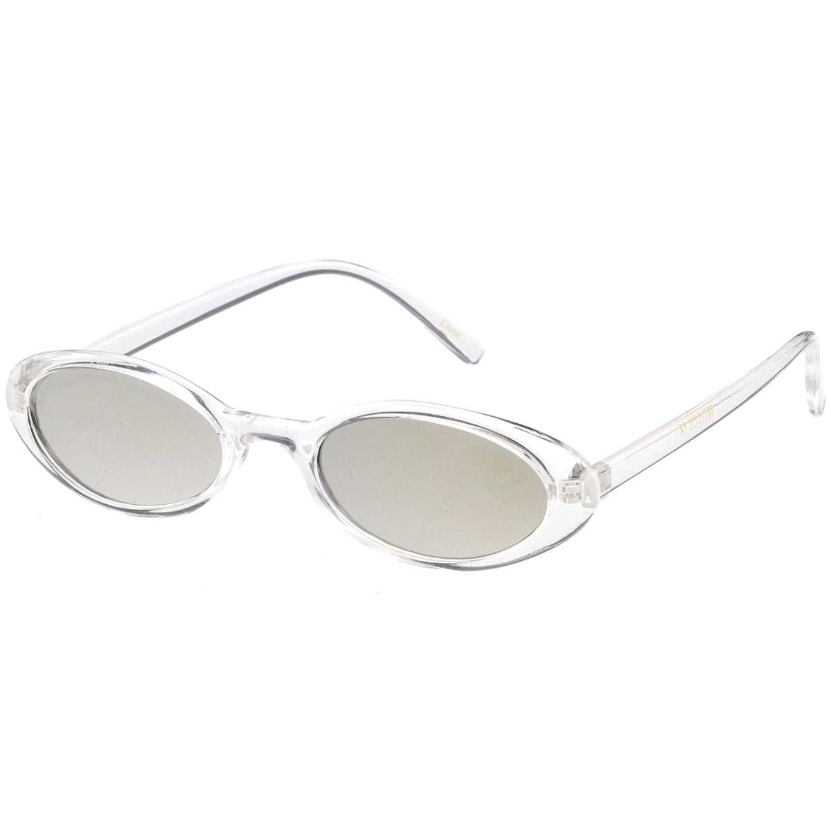 Small Retro 1990's Transparent Mirrored Lens Sunglasses C698