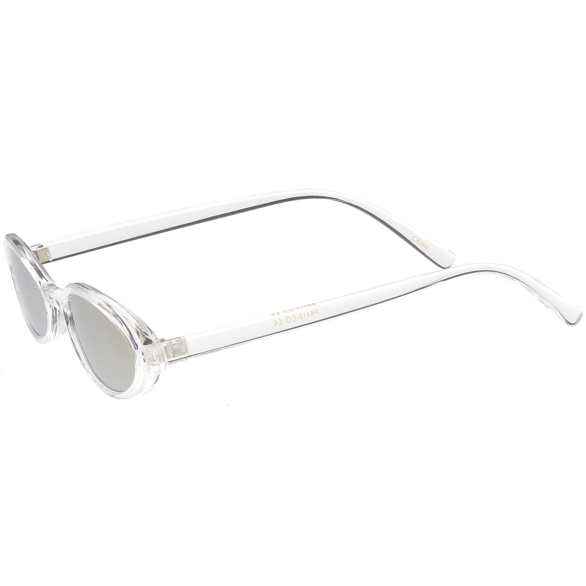 Small Retro 1990's Transparent Mirrored Lens Sunglasses C698