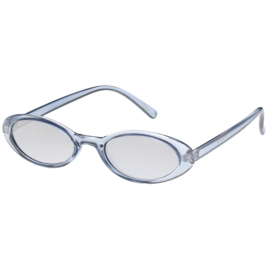 Small Retro 1990's Transparent Mirrored Lens Sunglasses C698