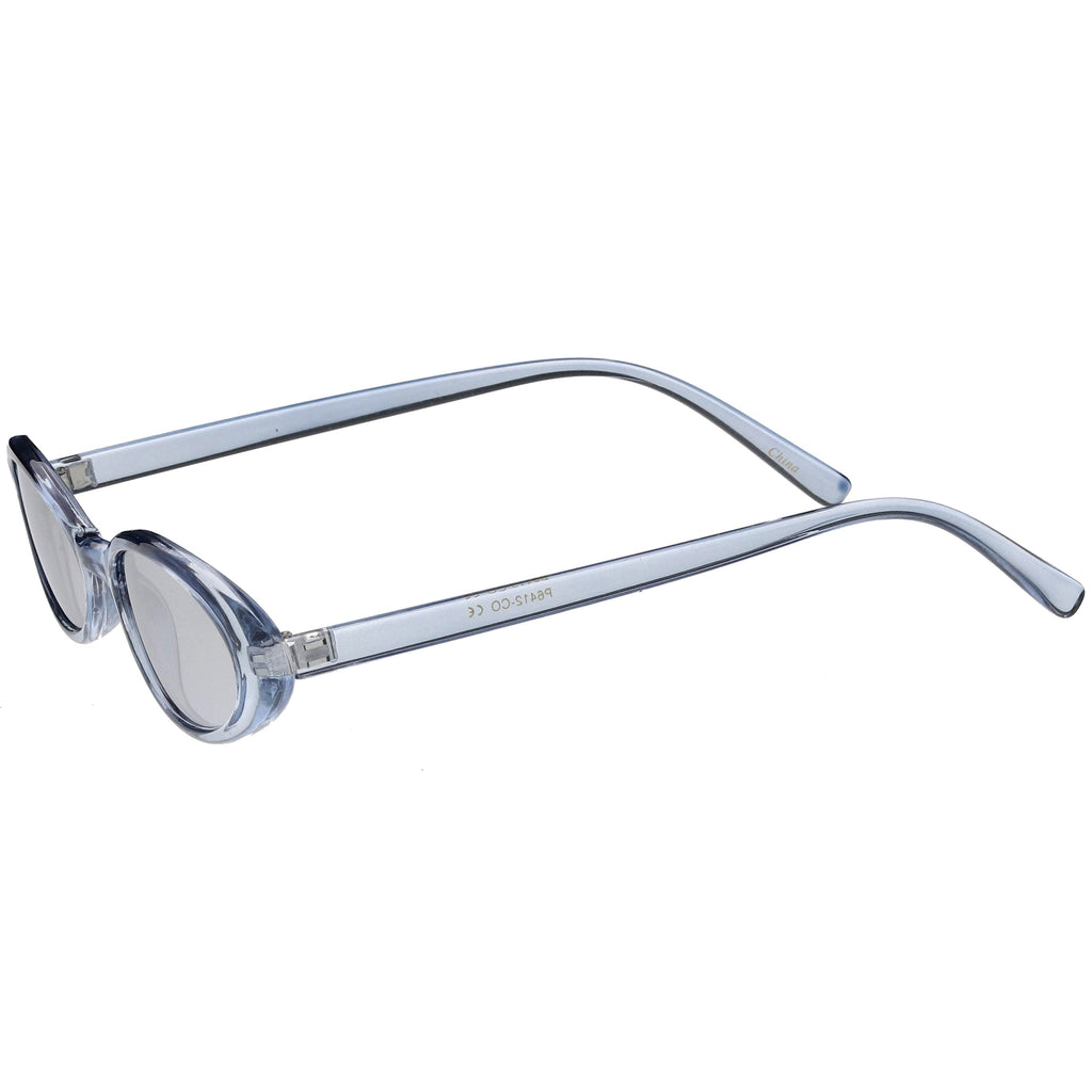 Small Retro 1990's Transparent Mirrored Lens Sunglasses C698