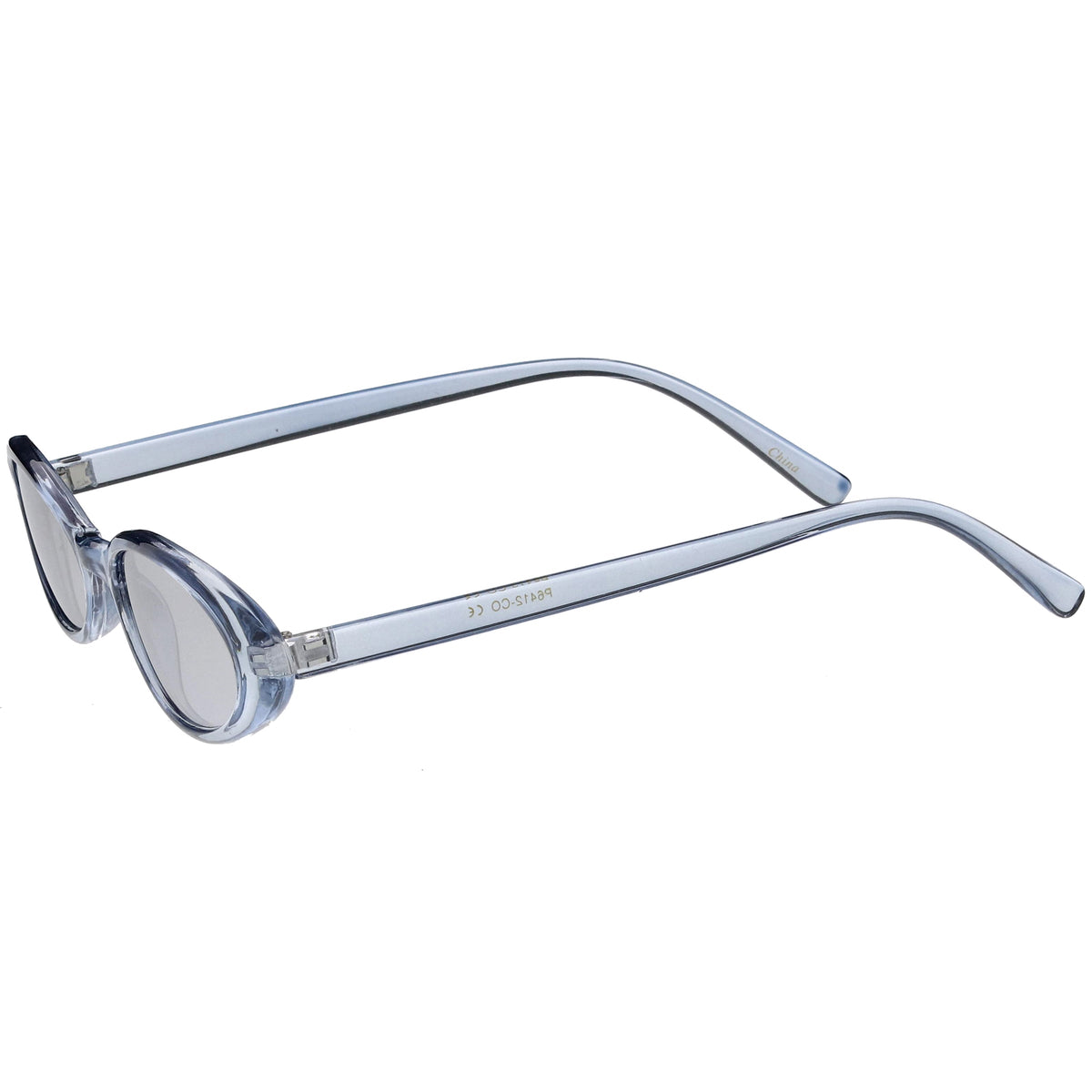Small Retro 1990's Transparent Mirrored Lens Sunglasses C698