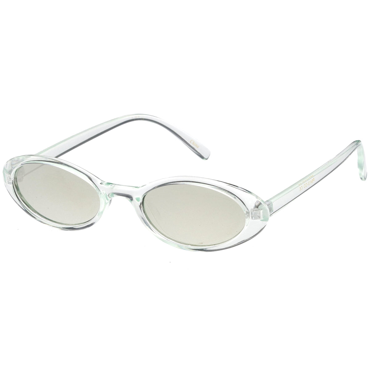 Small Retro 1990's Transparent Mirrored Lens Sunglasses C698