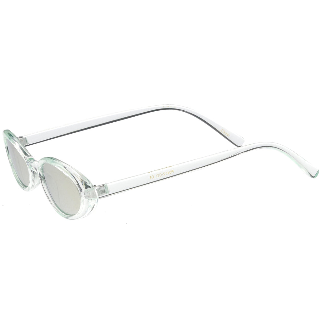 Small Retro 1990's Transparent Mirrored Lens Sunglasses C698