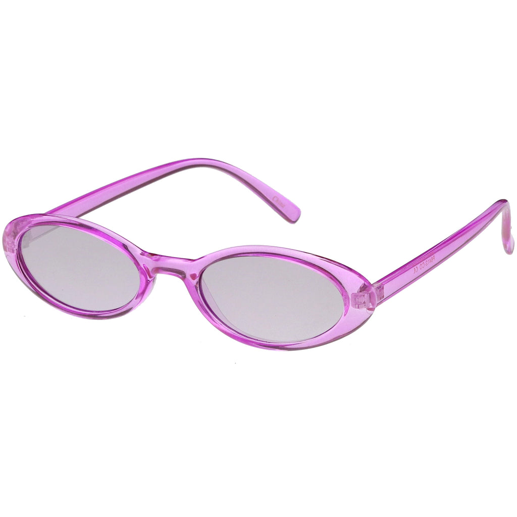 Small Retro 1990's Transparent Mirrored Lens Sunglasses C698