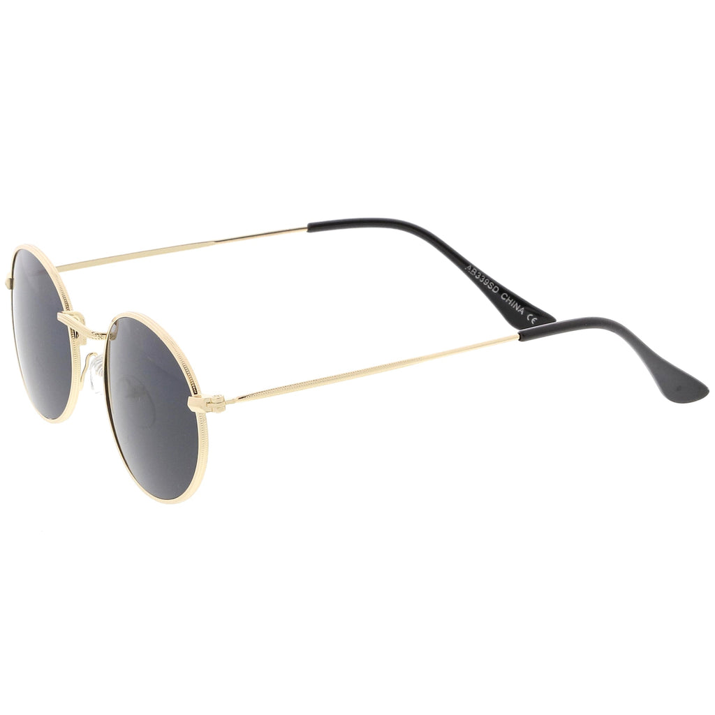 Retro Small 1990's Round Oval Metal Sunglasses C700