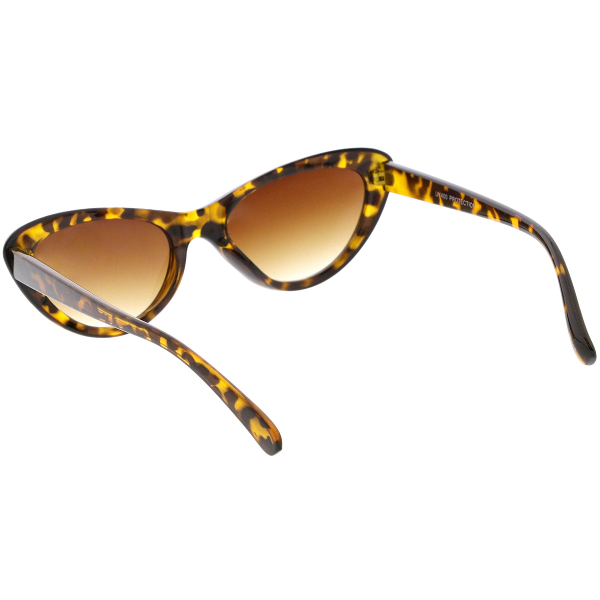 Small 1990's Retro Rounded Cat Eye Flat Lens Sunglasses C706