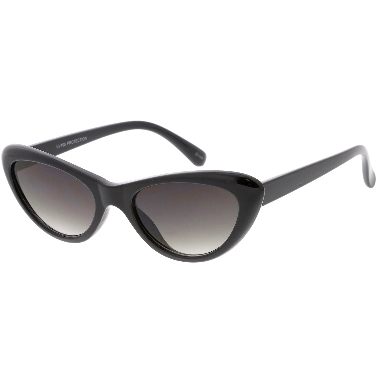 Small 1990's Retro Rounded Cat Eye Flat Lens Sunglasses C706