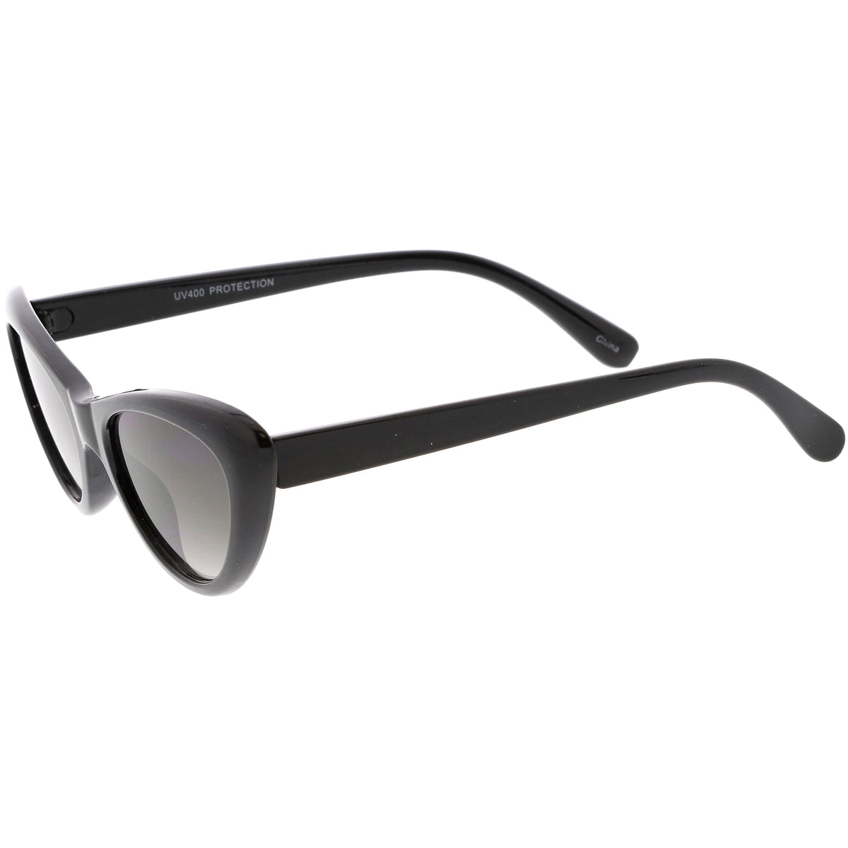Small 1990's Retro Rounded Cat Eye Flat Lens Sunglasses C706