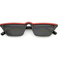 Retro Low Temple 1990's Flat Top Cat Eye Sunglasses C707