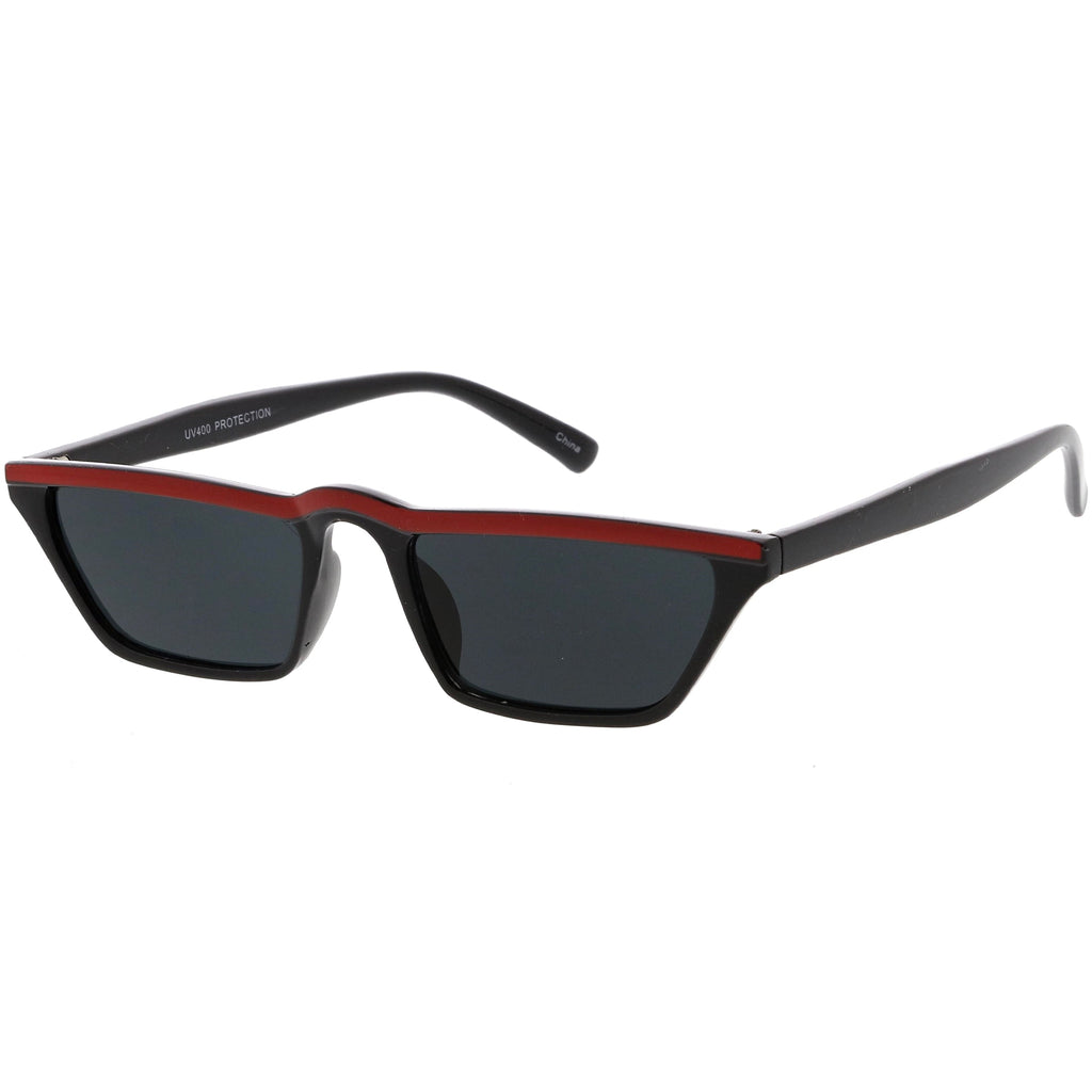Retro Low Temple 1990's Flat Top Cat Eye Sunglasses C707