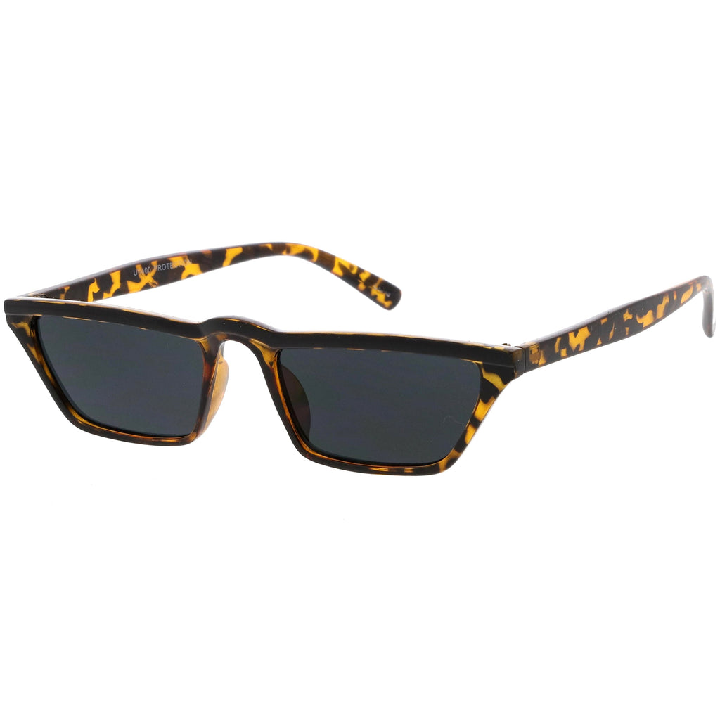 Retro Low Temple 1990's Flat Top Cat Eye Sunglasses C707