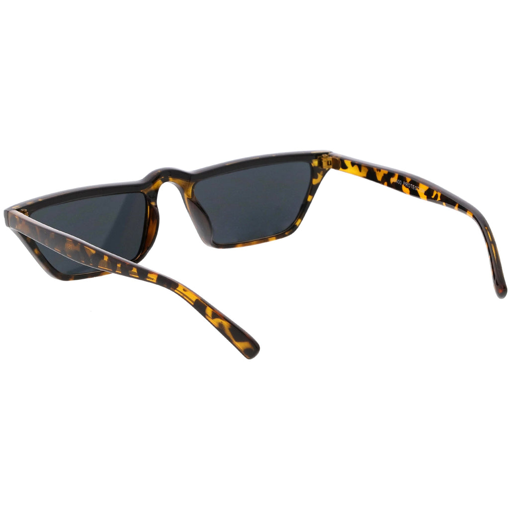 Retro Low Temple 1990's Flat Top Cat Eye Sunglasses C707