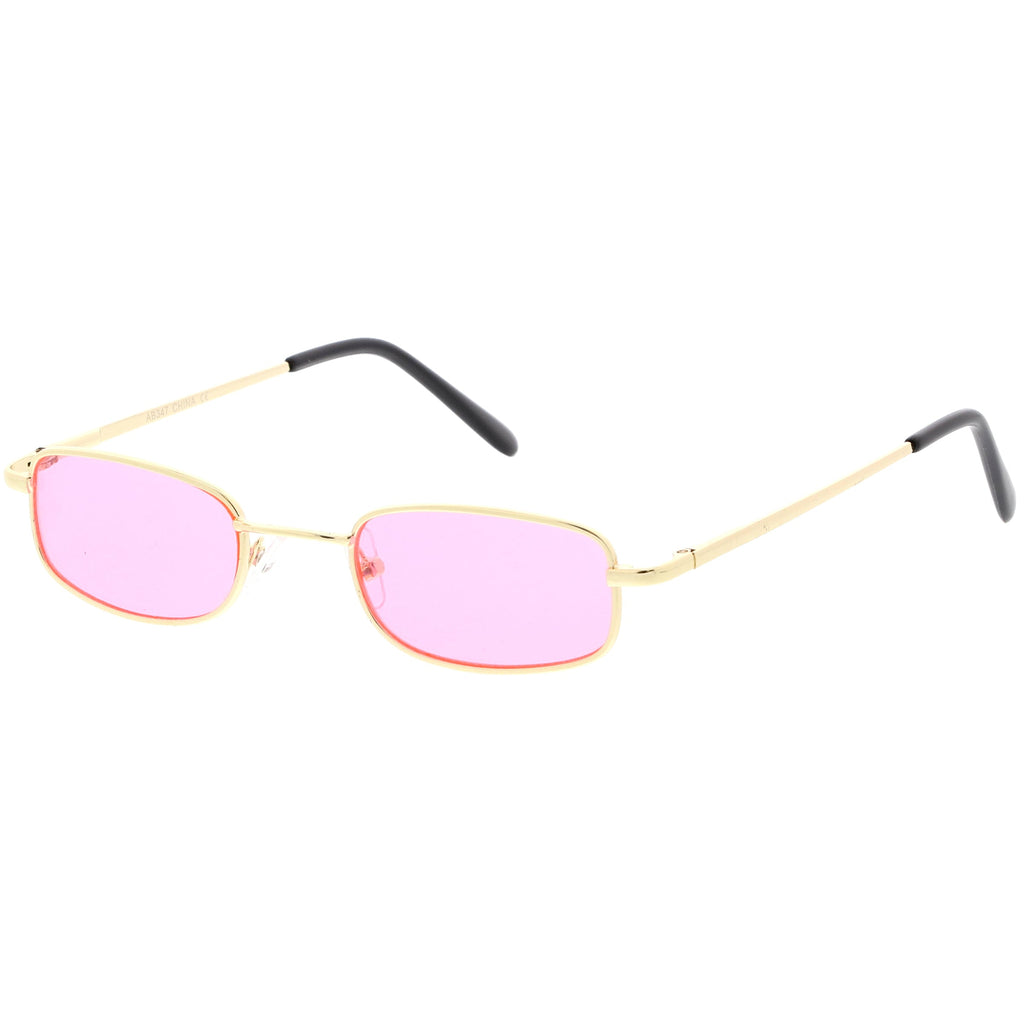 Retro 1990's Small Rectangle Color Tone Metal Sunglasses C708