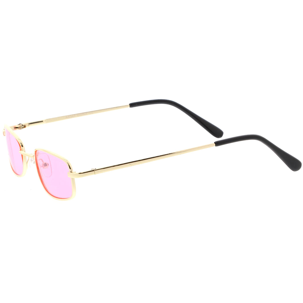 Retro 1990's Small Rectangle Color Tone Metal Sunglasses C708