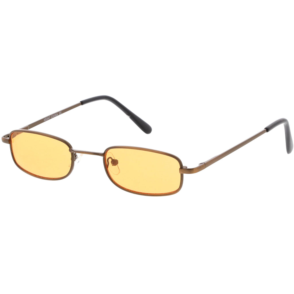 Retro 1990's Small Rectangle Color Tone Metal Sunglasses C708