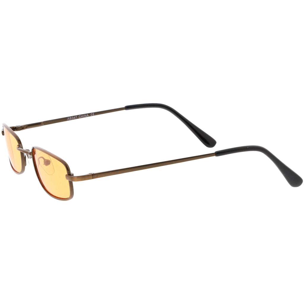 Retro 1990's Small Rectangle Color Tone Metal Sunglasses C708