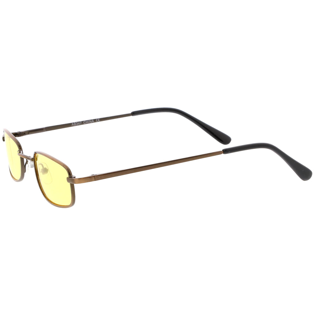 Retro 1990's Small Rectangle Color Tone Metal Sunglasses C708