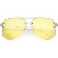 Retro Oversize Color Tone Flat Lane Aviator Sunglasses C710