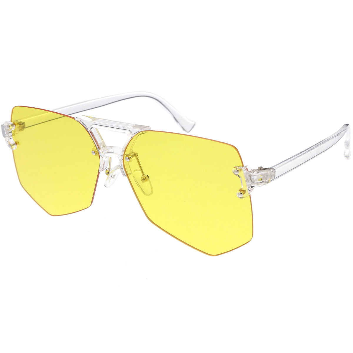 Retro Oversize Color Tone Flat Lane Aviator Sunglasses C710