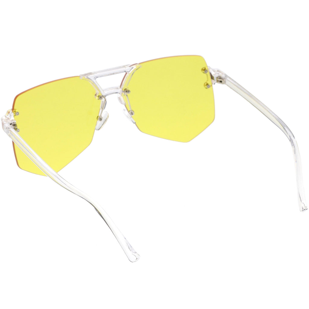 Retro Oversize Color Tone Flat Lane Aviator Sunglasses C710