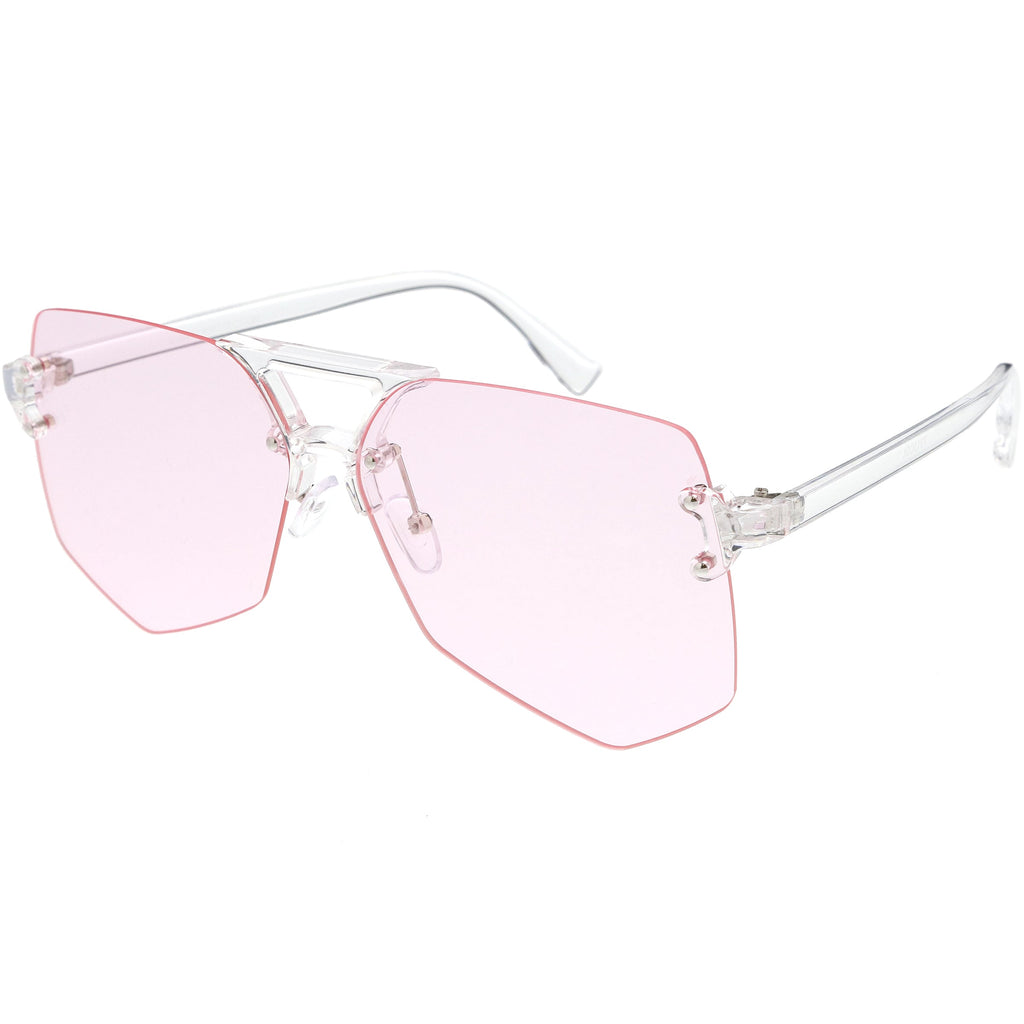 Retro Oversize Color Tone Flat Lane Aviator Sunglasses C710