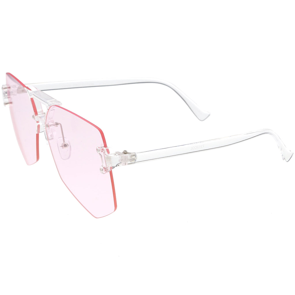 Retro Oversize Color Tone Flat Lane Aviator Sunglasses C710