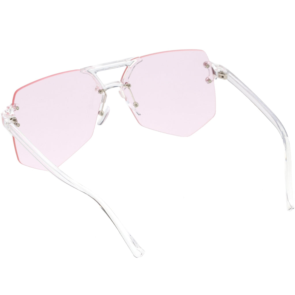Retro Oversize Color Tone Flat Lane Aviator Sunglasses C710