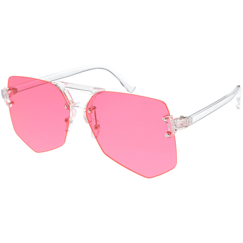 Retro Oversize Color Tone Flat Lane Aviator Sunglasses C710