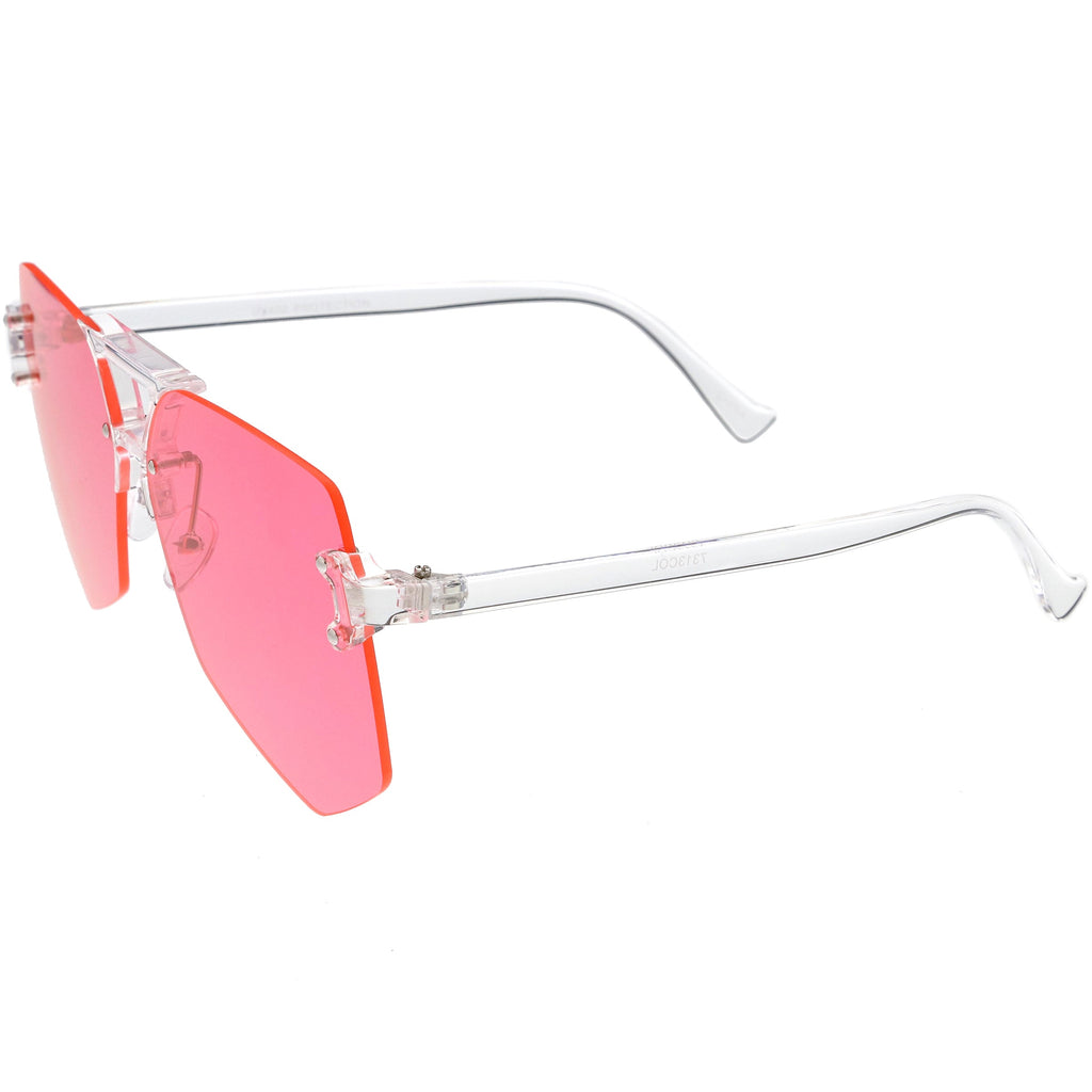 Retro Oversize Color Tone Flat Lane Aviator Sunglasses C710